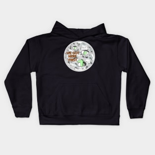 Reptilians on Moon Kids Hoodie